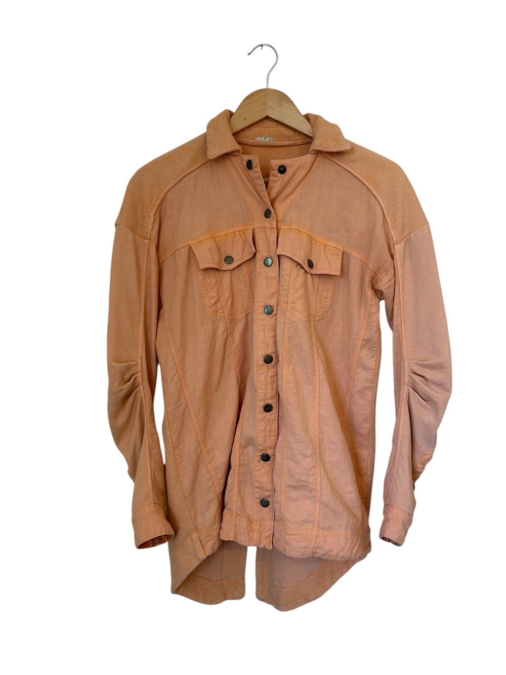 Pilcro Peach-Tone Button-Front Overshirt